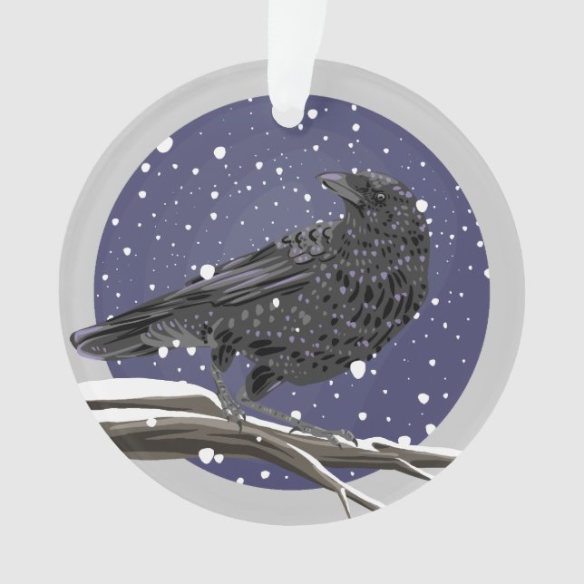 Winter Crow Ornament (Front)