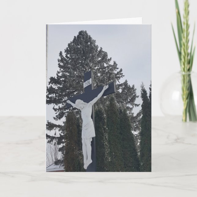 “Winter Crucifix” Sympathy Card (Front)