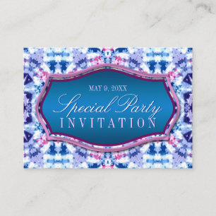 Winter Crystal Blue+Pink Mini Invitations