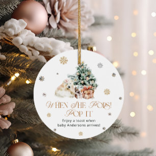 Winter Cute Bear Pop it When She Pops Baby Shower Favour Tags