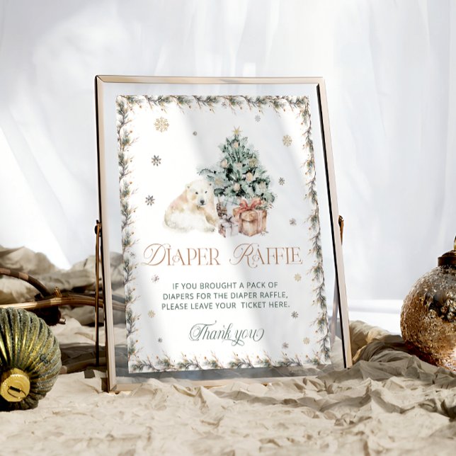 Winter Cute Polar Bear Diaper Raffle Poster (Creator Uploaded)