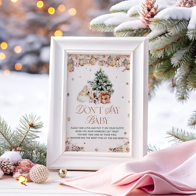 Winter Cute Polar Bear Don't Say Baby Game Poster (Creator Uploaded)