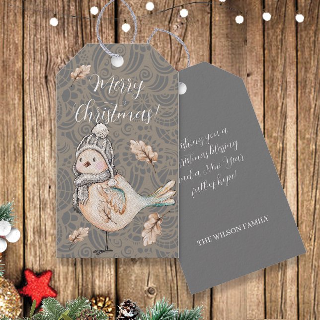 Winter Cute Sparrow Illustration Gift Tags (Creator Uploaded)