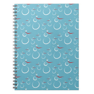 Winter Cyan Cute Snowman Family Pattern Notebook