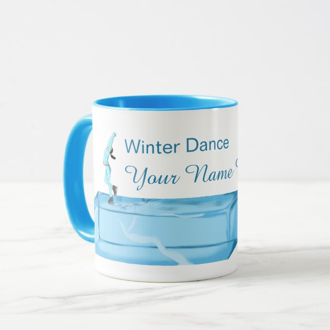 Winter Dance on Ice Cube Personalised Mug (Front Left)
