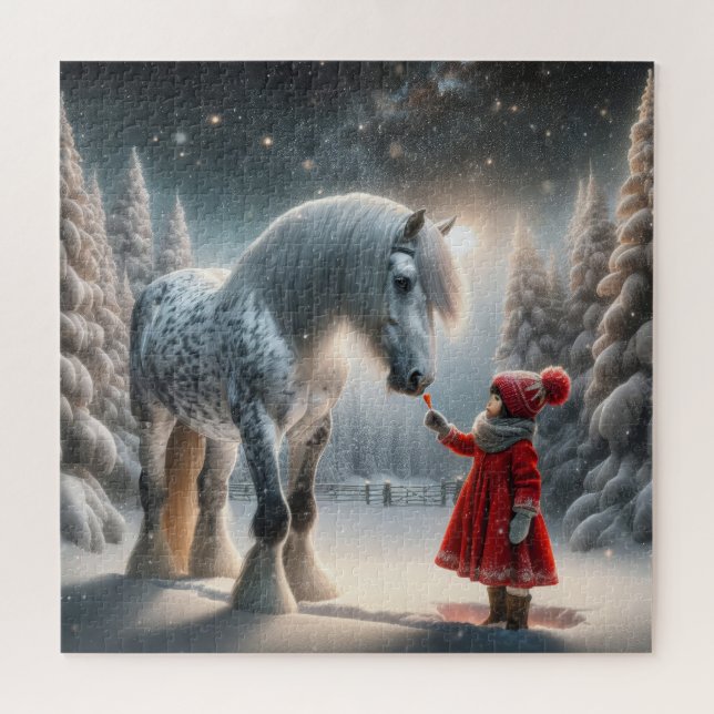 Winter Dapple Grey Horse Jigsaw Puzzle (Horizontal)