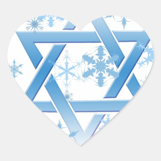 winter david heart sticker (Front)
