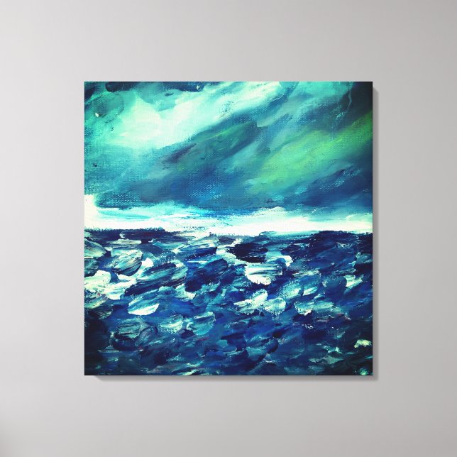 Winter Day Abstract Finger Painting Canvas Print (Front)