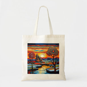 Winter day at sunset 14 tote bag
