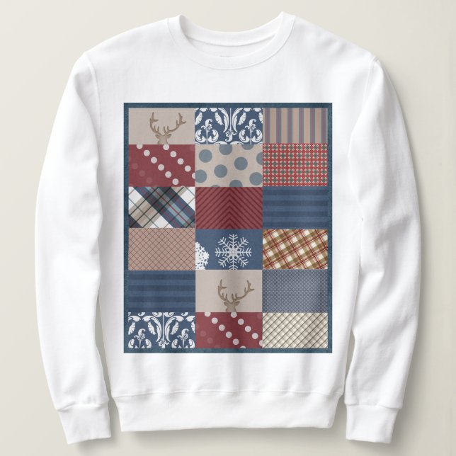 Winter Day Patchwork Sweatshirt (Design Front)
