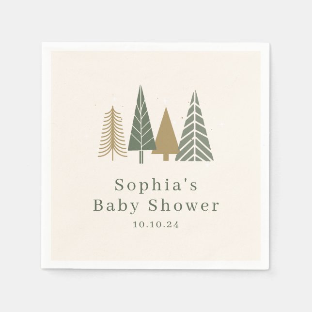 Winter December Baby Shower Napkin (Front)