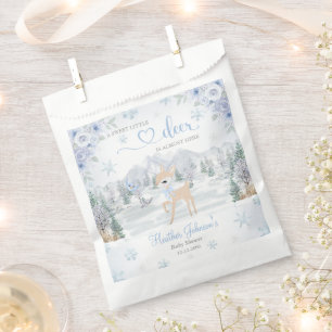 Winter Deer Blue Snowflake Baby Shower Favour Bags
