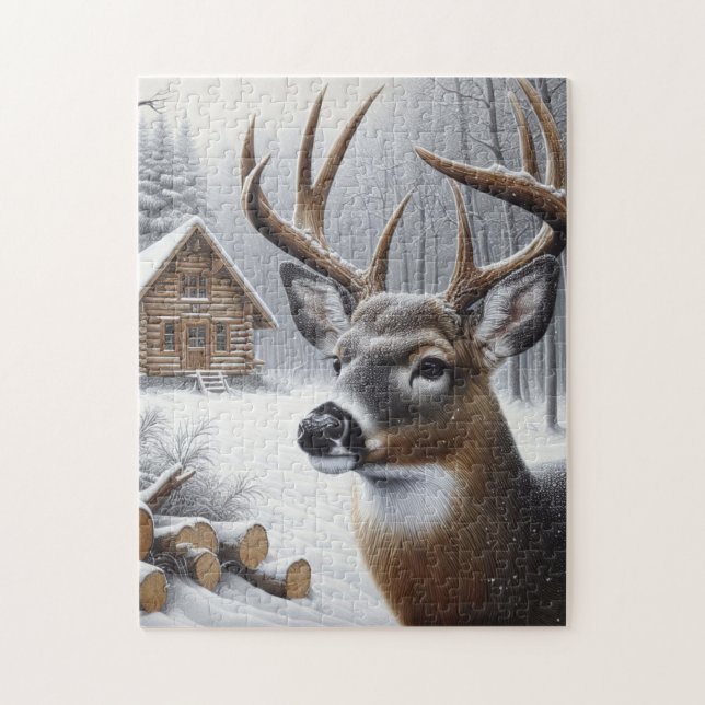 Winter deer/Buck art Jigsaw Puzzle (Vertical)