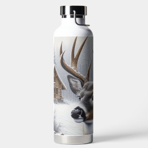 Winter deer/Buck art Water Bottle