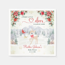 Winter Deer Christmas Snowflake Baby Shower