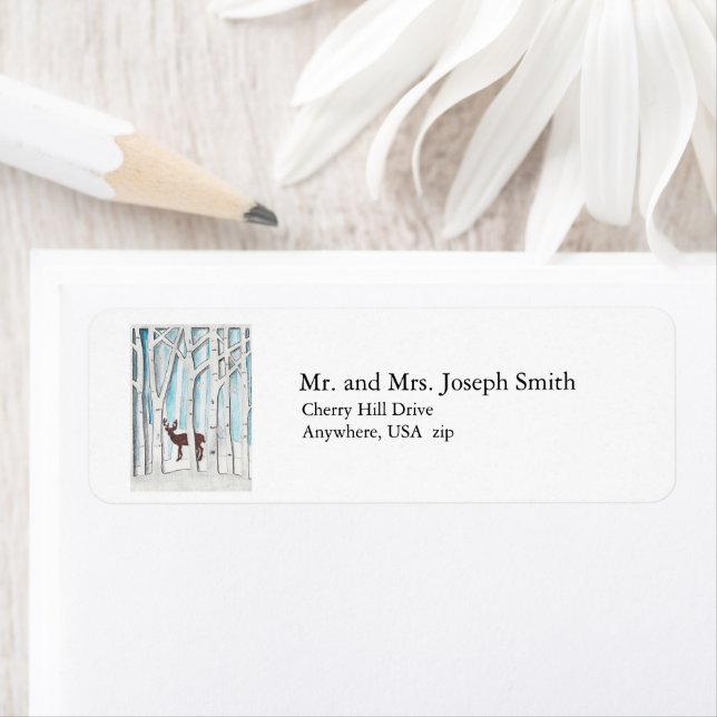 Winter Deer design on Return Address Labels (Insitu)