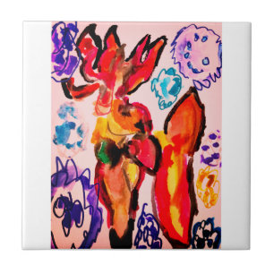 Winter deer fun tile