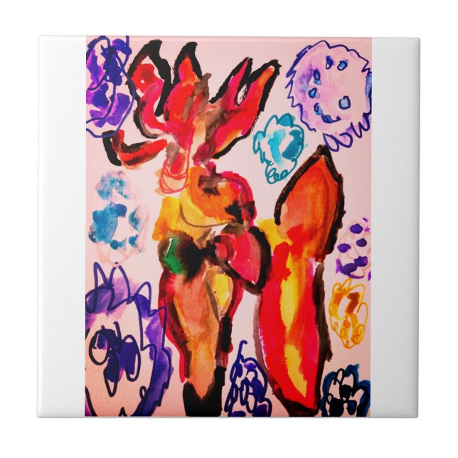 Winter deer fun tile (Front)
