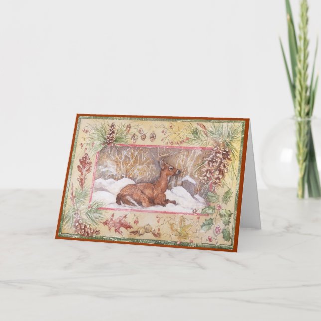 WINTER DEER HOLIDAY CARD (Front)