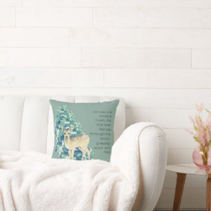 Winter Deer in the Snow – Wildlife Art Home Decor Cushion