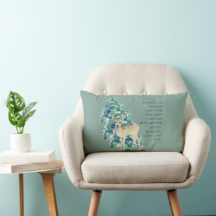Winter Deer in the Snow – Wildlife Art Home Decor Lumbar Cushion