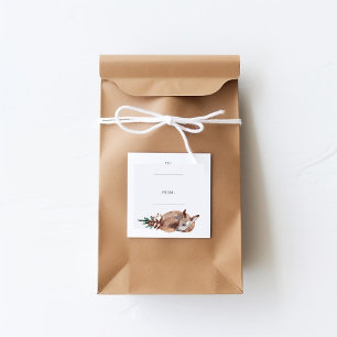 Winter Deer Simple Holiday Square Sticker