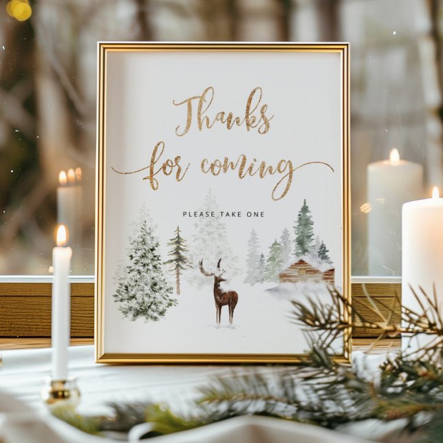 Winter deer Thanks for coming Poster (Creator Uploaded)