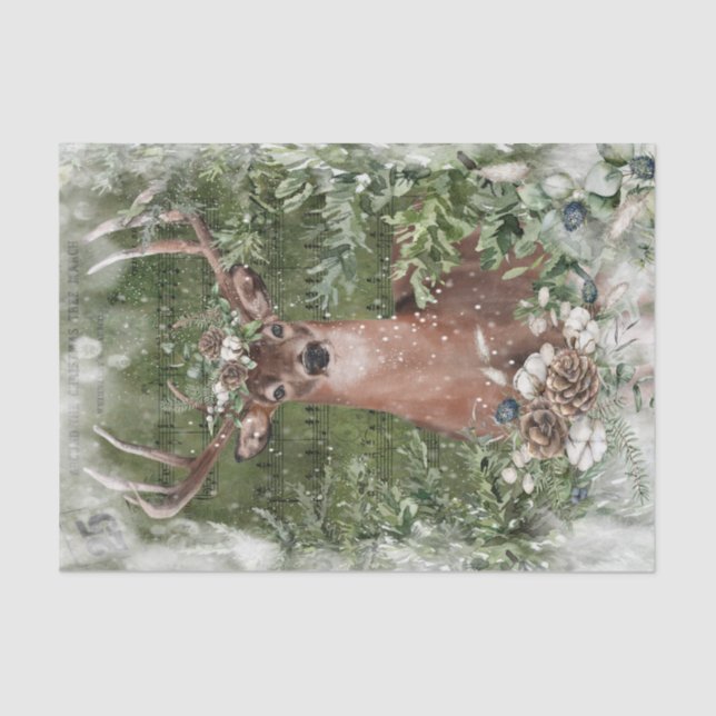 Winter Deer Tissue Paper  (Front)
