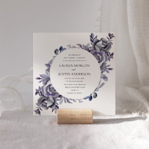 Winter Delicate Hydrangea Floral Wedding Invitation