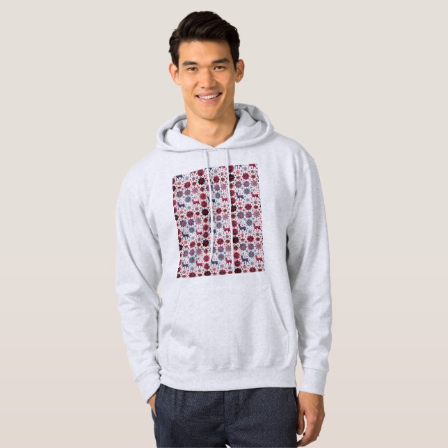 Winter Design Men's Pattern Hooded Sweatshirt (Front Full)