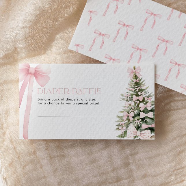 Winter Diaper Raffle Card Pink Bow (Creator Uploaded)