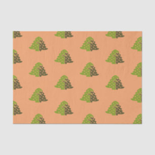 Winter Dinosaur Green Christmas Tree Holiday Party Tissue Paper