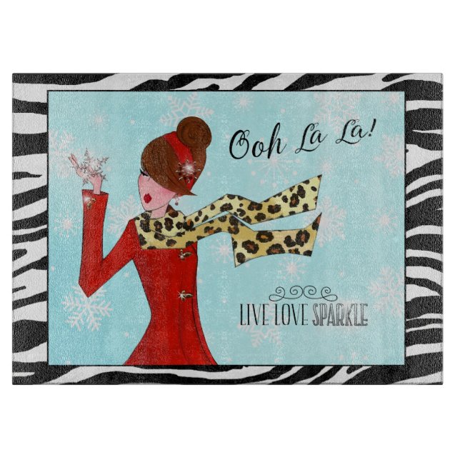 WINTER DIVA - Live Love Sparkle! Cutting Board (Front)