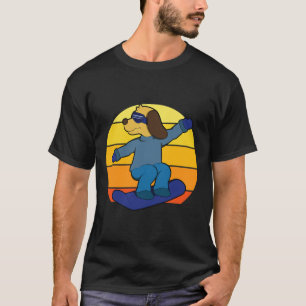 Winter Dog On Snowboard Snowboarding For Men Women T-Shirt