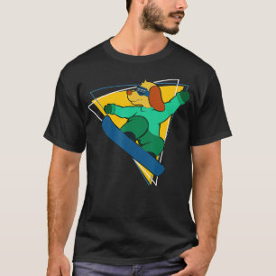 Winter Dog On Snowboard Snowboarding  T-Shirt