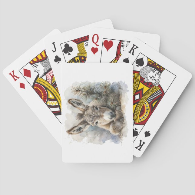 Winter Donkey Playing Cards (Back)