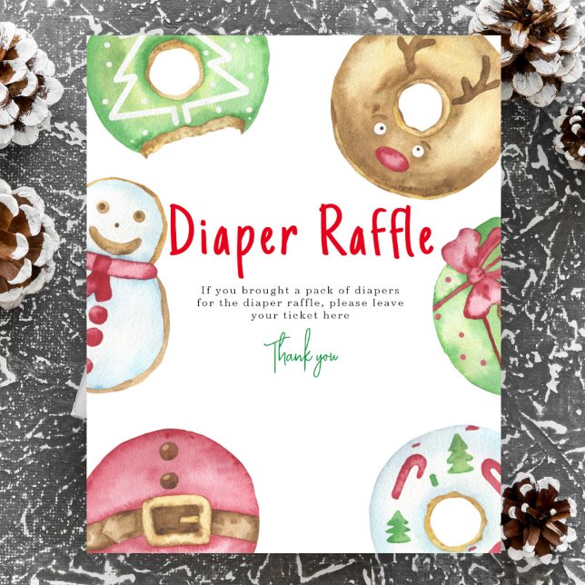 Winter doughnuts cookies Diaper Raffle game Poster (Creator Uploaded)