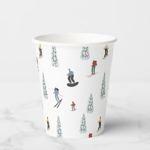 Winter Downhill Pattern Paper Cups