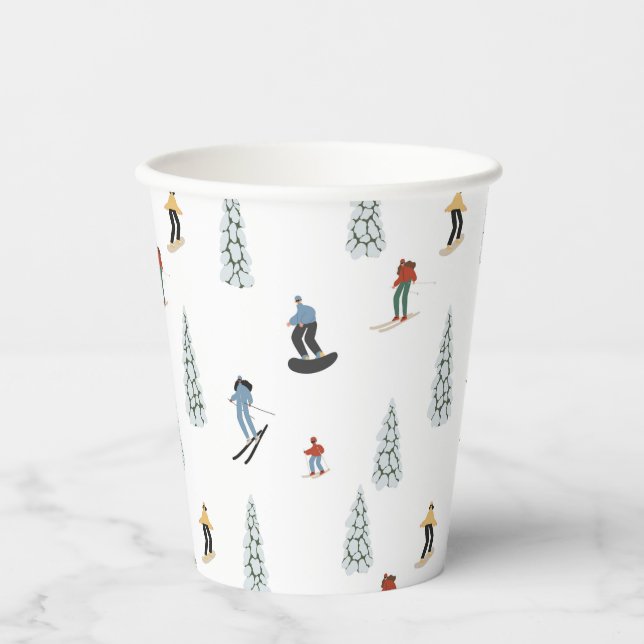 Winter Downhill Pattern Paper Cups (Front)