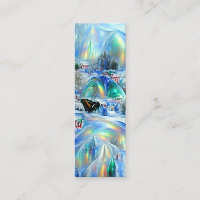 Winter Dreamscape Bookmark  Mini Business Card (Front)