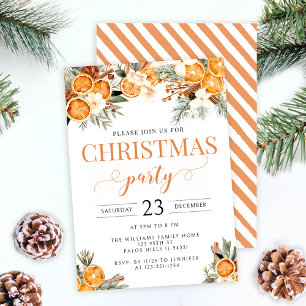 Winter dried oranges Christmas party Holiday Card