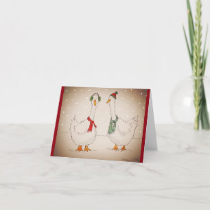 Winter ducks thank you card
