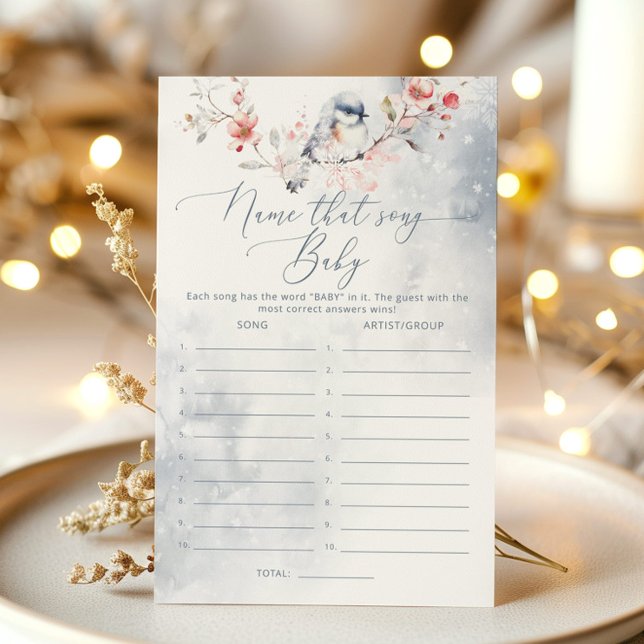 Winter dusty blue Baby Shower Name that song game (Creator Uploaded)