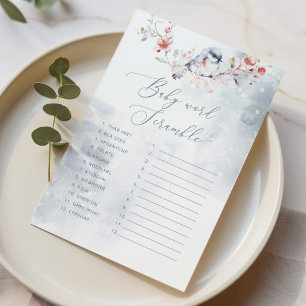 Winter Dusty Blue Baby Word Scramble game