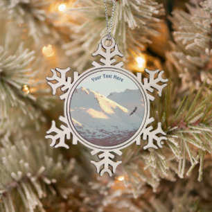 Winter Eagle Snowflake Pewter Christmas Ornament
