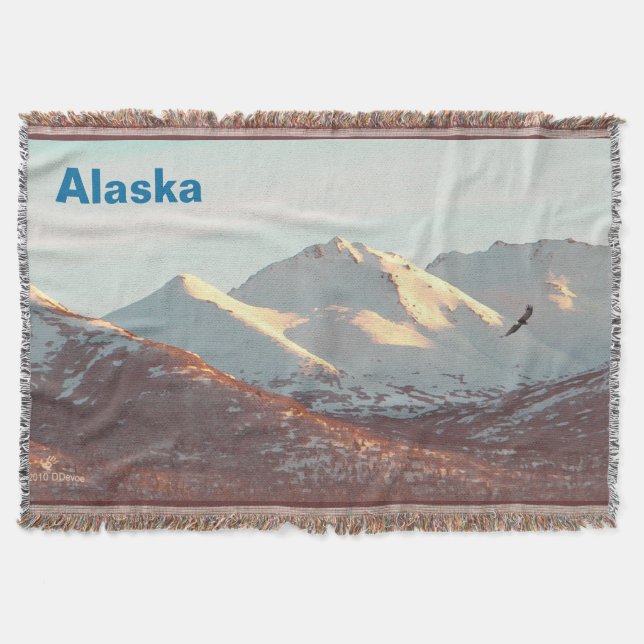 Winter Eagle Throw Blanket (Front)