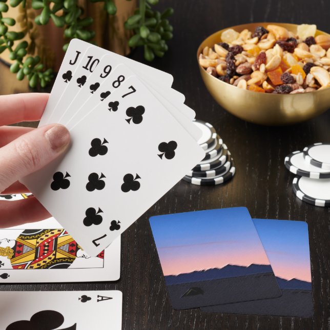 Winter early morning playing cards (In Situ)