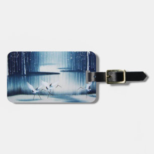 Winter Egrets Luggage Tag