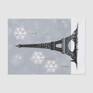 Winter Eiffel Tower, Snowflake Balloons Christmas Tissue Paper