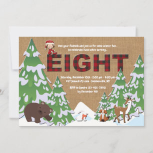 Winter Eight Birthday Party Invitation